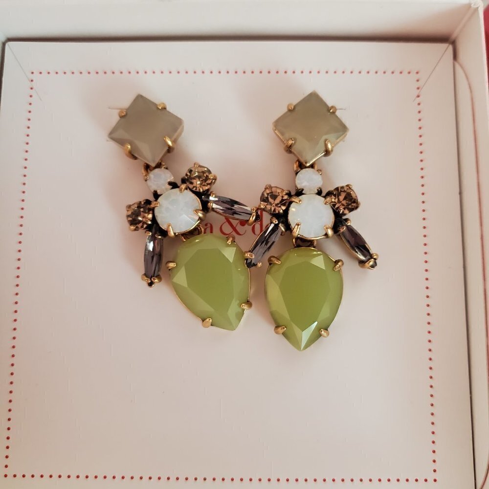 ✨ NEW Stella and Dot 2 in 1 Rhinestone Crystal Drop Dangle Earrings ✨ - Picture 2 of 3